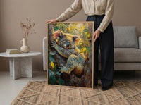 Cute Koala Bear Wall Art, Eucalyptus Tree Home Decor - Australia Nature Forest Summer Scene