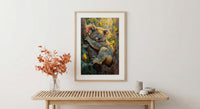 Cute Koala Bear Wall Art, Eucalyptus Tree Home Decor - Australia Nature Forest Summer Scene