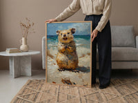 Rottnest Island Quokka Art Print, Smiling Animal Home Decor - Australia Beach Coast Summer Paradise
