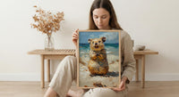 Rottnest Island Quokka Art Print, Smiling Animal Home Decor - Australia Beach Coast Summer Paradise