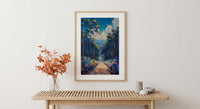 Blue Mountains Haze Nature Poster, Eucalyptus Tree Home Decor - Australia Forest Mountain Summer Setting