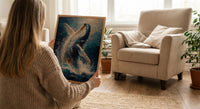Tonga Ocean Whale Art Print, Deep Blue Home Decor - Majestic Breaching Coast Summer Picture