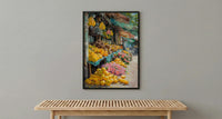 Samoa Fruit Market Art Print, Bright Papaya Home Decor - Tropical Island Town Summer Scenery