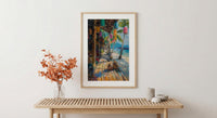 Tribal Gathering Event Culture Poster, Bright Feather Home Decor - Traditional Festival Town Summer Vibe