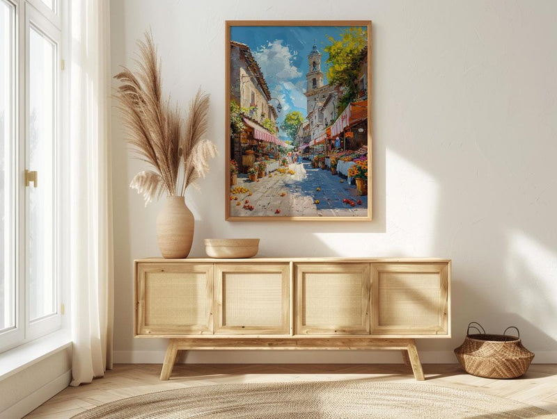 Salamanca Market Tent City Poster, Sandstone Town Home Decor - Australia City Bright Summer Escape