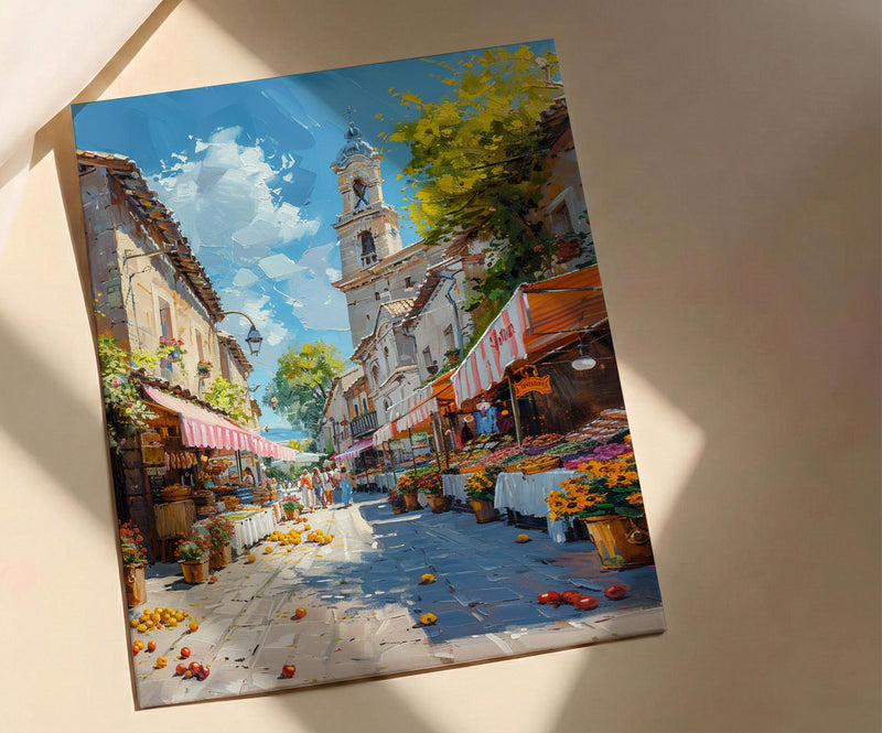 Salamanca Market Tent City Poster, Sandstone Town Home Decor - Australia City Bright Summer Escape