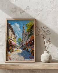 Salamanca Market Tent City Poster, Sandstone Town Home Decor - Australia City Bright Summer Escape