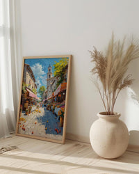 Salamanca Market Tent City Poster, Sandstone Town Home Decor - Australia City Bright Summer Escape