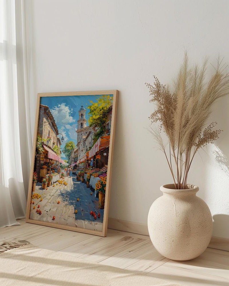 Salamanca Market Tent City Poster, Sandstone Town Home Decor - Australia City Bright Summer Escape