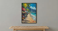 Auckland Market Stall Art Print, Woven Basket Home Decor - New Zealand Town Summer Artwork