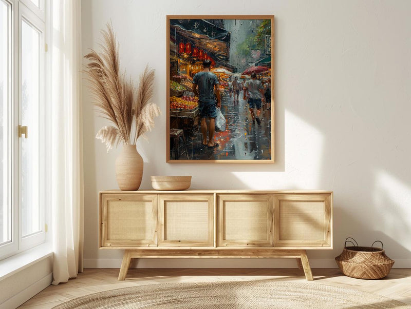 Melbourne Market Hall City Poster, Historic City Home Decor - Vibrant Australia Town Summer Landscape