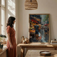 Melbourne Market Hall City Poster, Historic City Home Decor - Vibrant Australia Town Summer Landscape