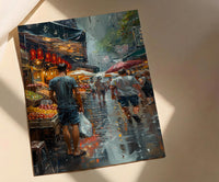 Melbourne Market Hall City Poster, Historic City Home Decor - Vibrant Australia Town Summer Landscape