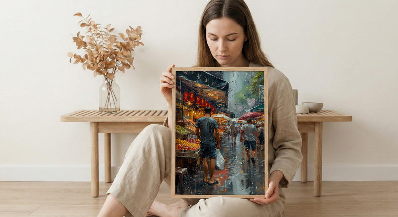 Melbourne Market Hall City Poster, Historic City Home Decor - Vibrant Australia Town Summer Landscape