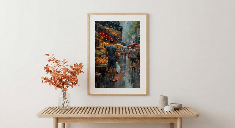 Melbourne Market Hall City Poster, Historic City Home Decor - Vibrant Australia Town Summer Landscape