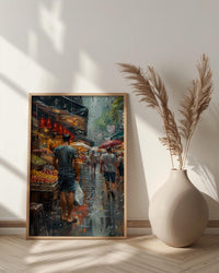 Melbourne Market Hall City Poster, Historic City Home Decor - Vibrant Australia Town Summer Landscape