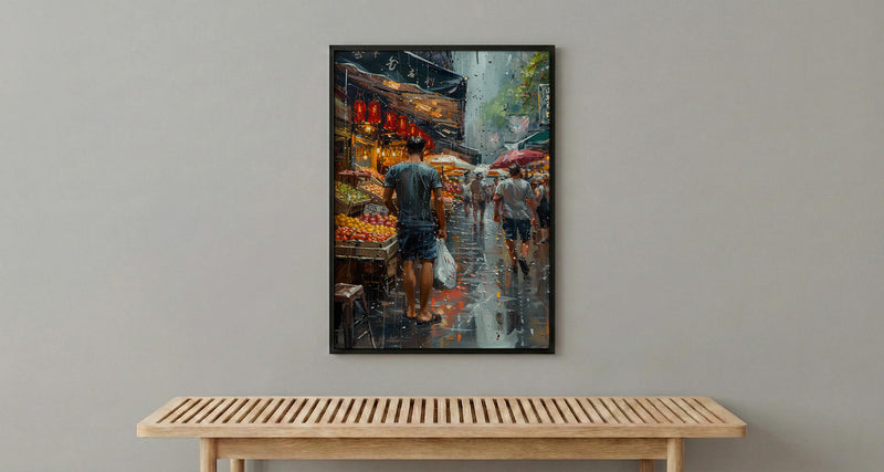 Melbourne Market Hall City Poster, Historic City Home Decor - Vibrant Australia Town Summer Landscape