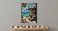 Tahiti Pearl Market Coast Poster, Island Jewelry Home Decor - Turquoise Ocean Town Summer Holiday