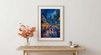 Brisbane Night Market Art Print, Fairy Light Home Decor - Summer City Evening Town Beauty