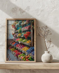 Adelaide Food Market Wall Art, Summer Fruit Home Decor - Historic City Morning Town Landscape