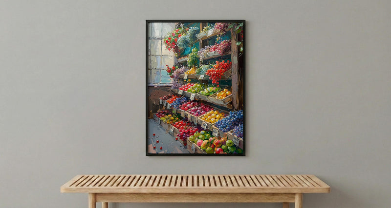 Adelaide Food Market Wall Art, Summer Fruit Home Decor - Historic City Morning Town Landscape