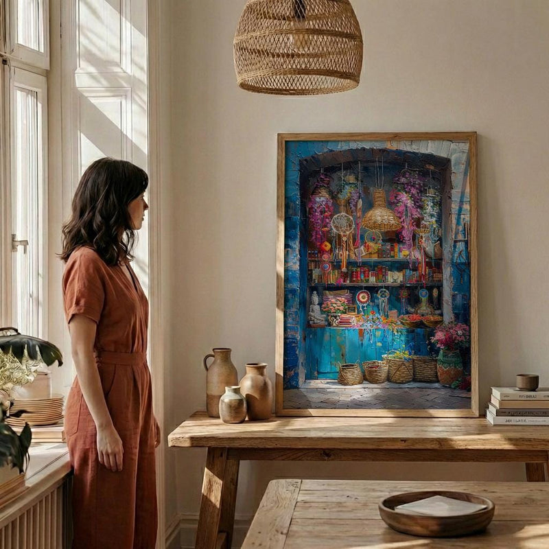 Fremantle Market Hall City Poster, Boho Artisan Home Decor - Historic Australia Town Summer Retreat