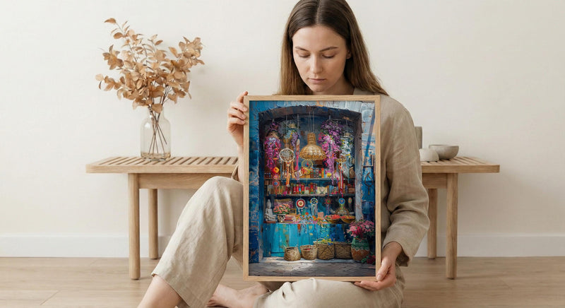Fremantle Market Hall City Poster, Boho Artisan Home Decor - Historic Australia Town Summer Retreat