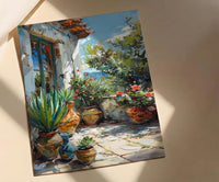 Terracotta Agave Pot Poster, Desert Boho Plant Home Decor - Green Succulent Summer Patio