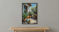 Terracotta Agave Pot Poster, Desert Boho Plant Home Decor - Green Succulent Summer Patio