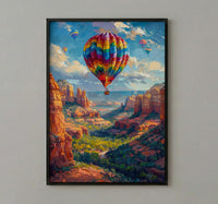 Sedona Hot Air Balloon Art Print, Arizona Nature Decor - Majestic Red Rock Summer
