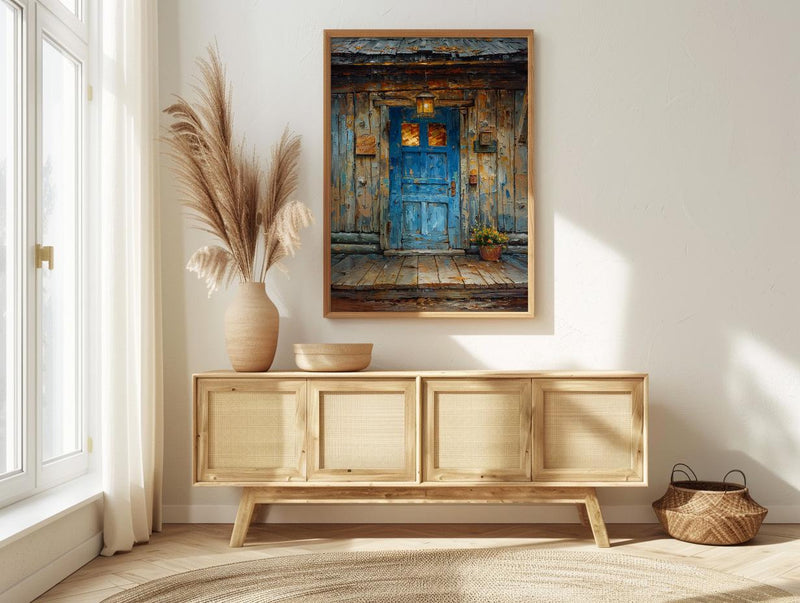 Western Saloon Art Print, Historic Cowboy Town Decor - Rustic Wooden Building Dusty Summer Heat