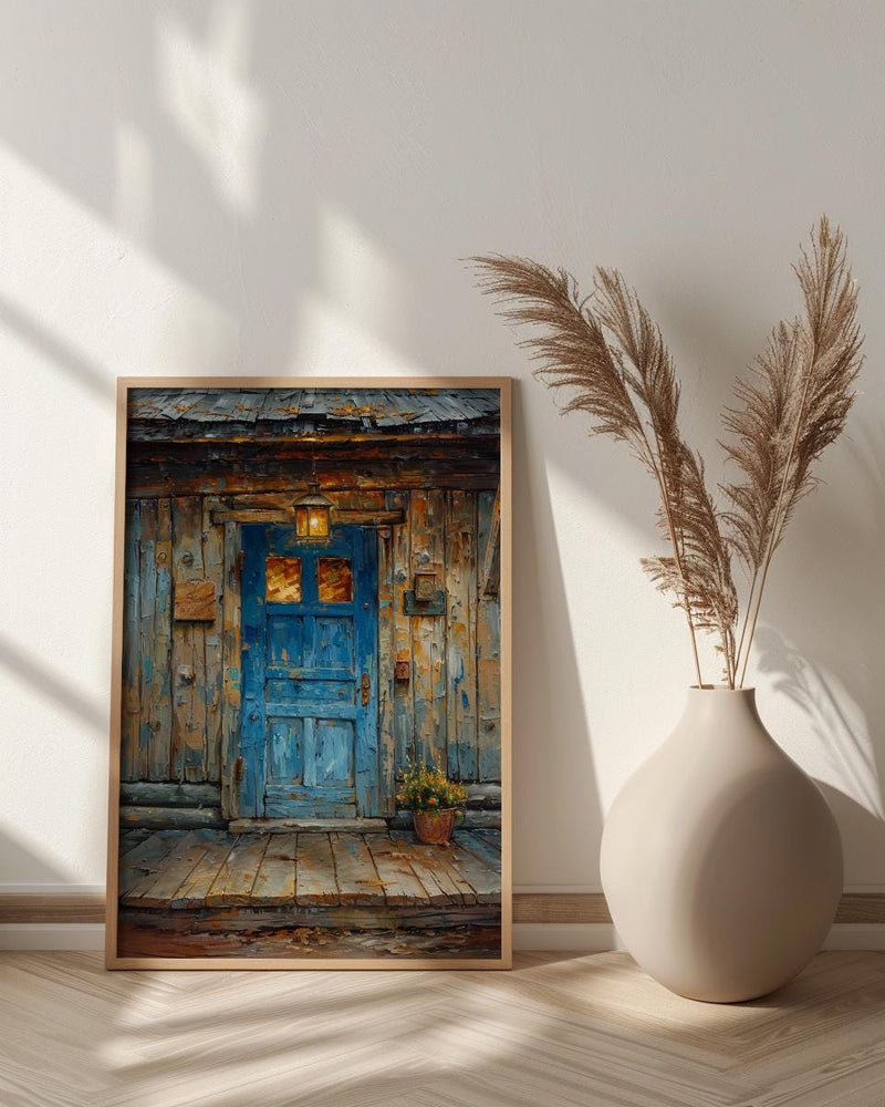 Western Saloon Art Print, Historic Cowboy Town Decor - Rustic Wooden Building Dusty Summer Heat