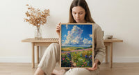 Prairie Thunder Cloud Poster, Wild Open Field Nature Decor - Dramatic Summer Storm Sky View
