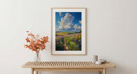 Prairie Thunder Cloud Poster, Wild Open Field Nature Decor - Dramatic Summer Storm Sky View