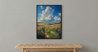 Prairie Thunder Cloud Poster, Wild Open Field Nature Decor - Dramatic Summer Storm Sky View