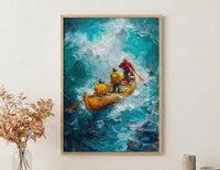 Hawaii Ocean Canoe Wall Art, Tropical Summer Home Decor - Turquoise Sea Coast Summer Scenery