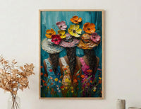 Tahiti Tropical Lei Art Print, Lush Garden Home Decor - Polynesian Woman Nature Summer Picture