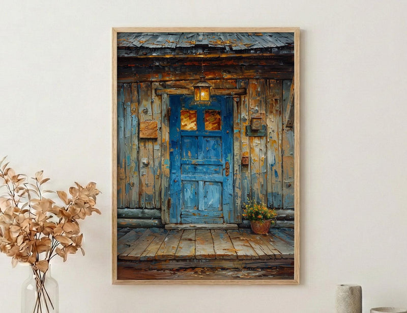 Western Saloon Art Print, Historic Cowboy Town Decor - Rustic Wooden Building Dusty Summer Heat