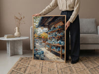 Kyoto Antique Market Print, Vintage Kimono Decor - Summer Temple Art