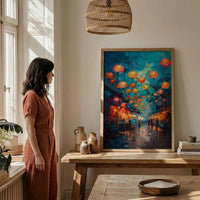 Hoi An Lantern Poster, Night Market Decor - Vietnam Street Art