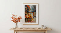 India Spice Bazaar Art, Delhi Market Decor - Vibrant Summer Print