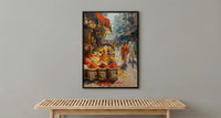 India Spice Bazaar Art, Delhi Market Decor - Vibrant Summer Print
