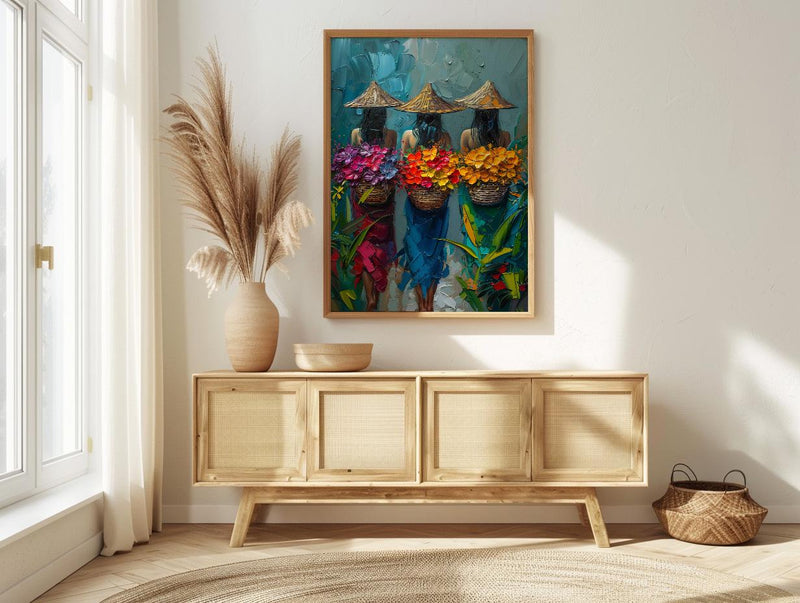 Bali Flower Market Art, Tropical Floral Decor - Summer Nature Print