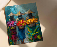 Bali Flower Market Art, Tropical Floral Decor - Summer Nature Print