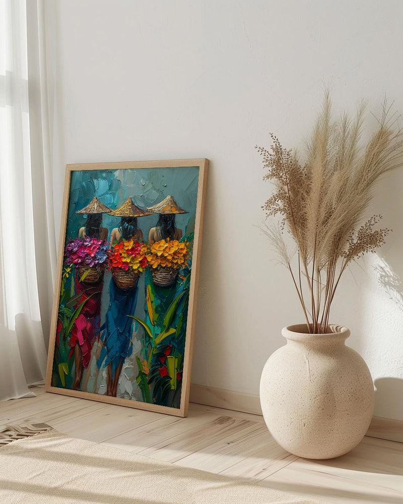 Bali Flower Market Art, Tropical Floral Decor - Summer Nature Print