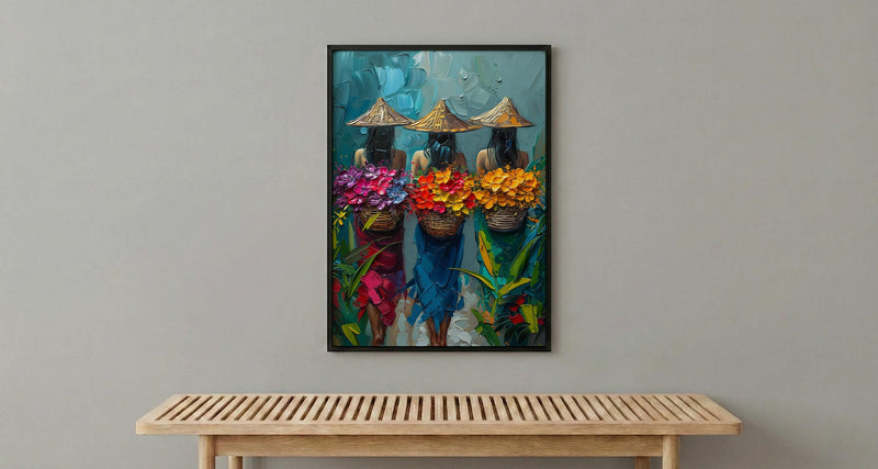 Bali Flower Market Art, Tropical Floral Decor - Summer Nature Print