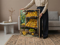 Sri Lanka Fruit Stand Art, Tropical Summer Decor - Colorful Market