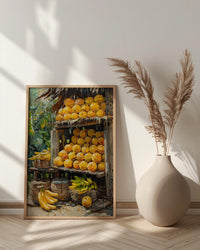 Sri Lanka Fruit Stand Art, Tropical Summer Decor - Colorful Market