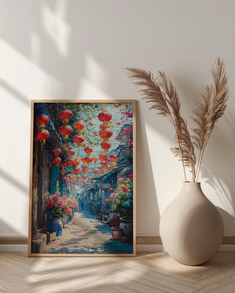 Singapore Chinatown Art, Sunny Market Decor - Traditional Herb Print