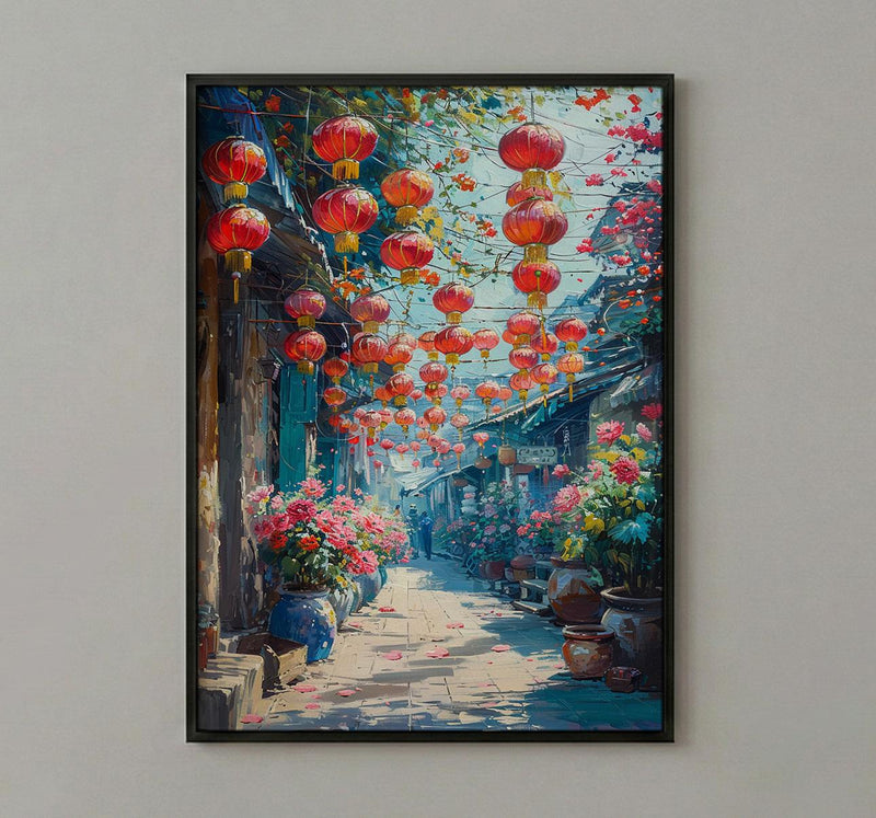 Singapore Chinatown Art, Sunny Market Decor - Traditional Herb Print